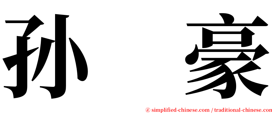 孙　豪 serif font